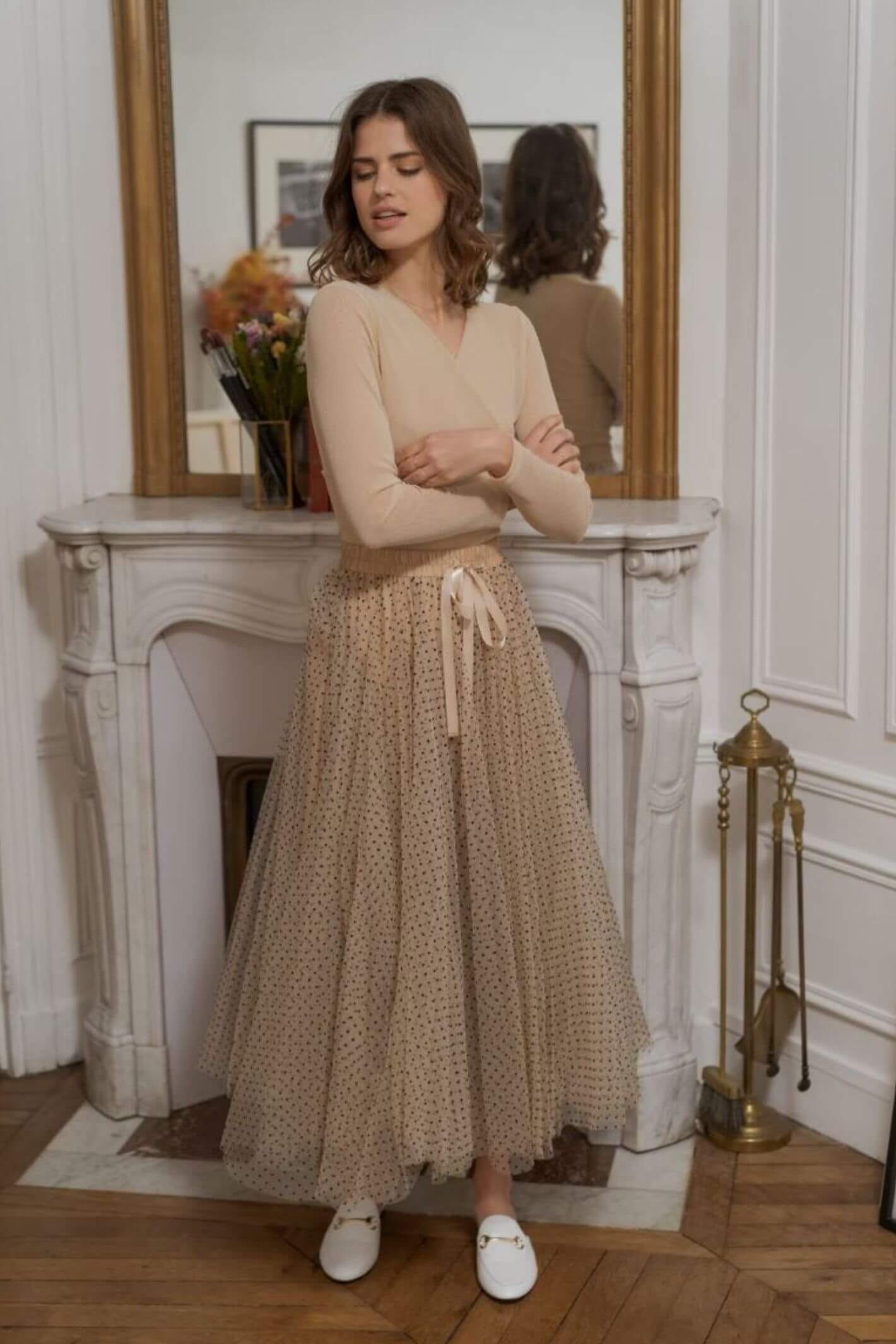 Augusta tulle midi skirt top