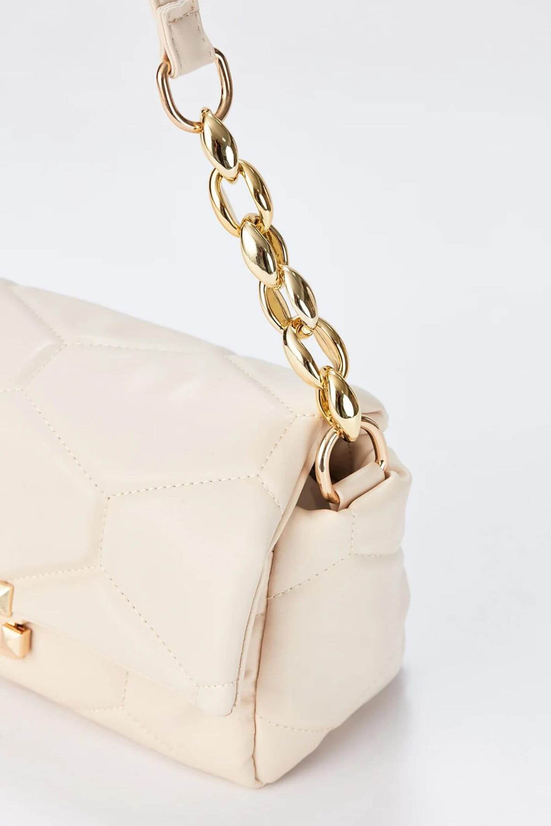 Cream Faux Leather Handbag