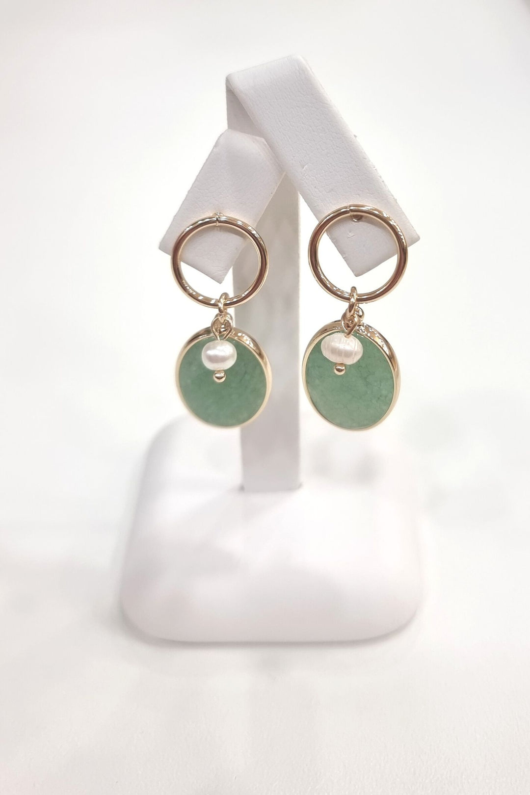 Green Stone Drop Earrings