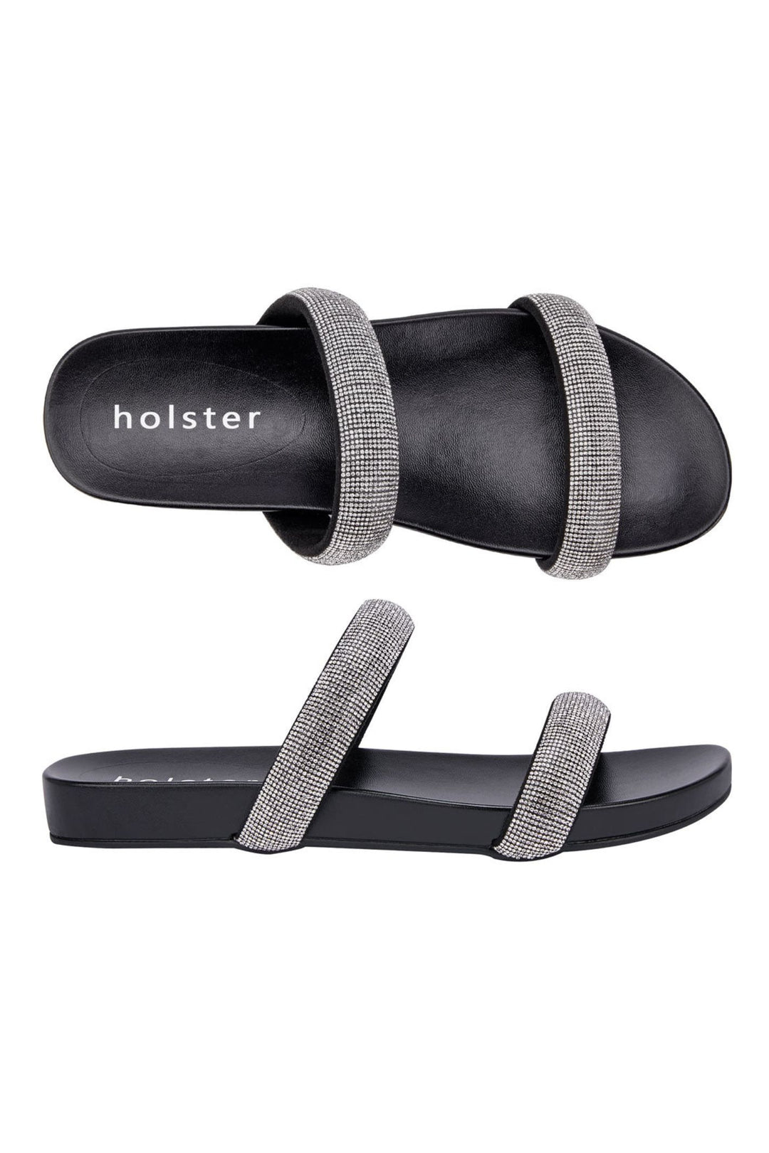 Holster Tara Black Diamante Sandals