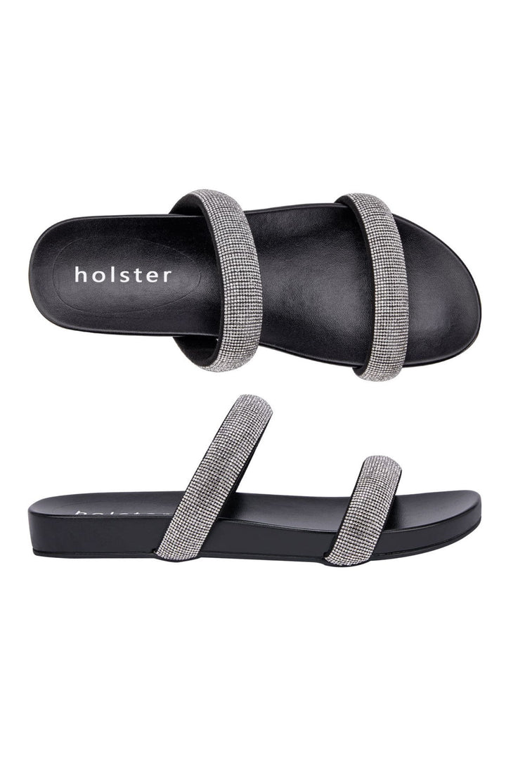 Holster Tara Black Diamante Sandals