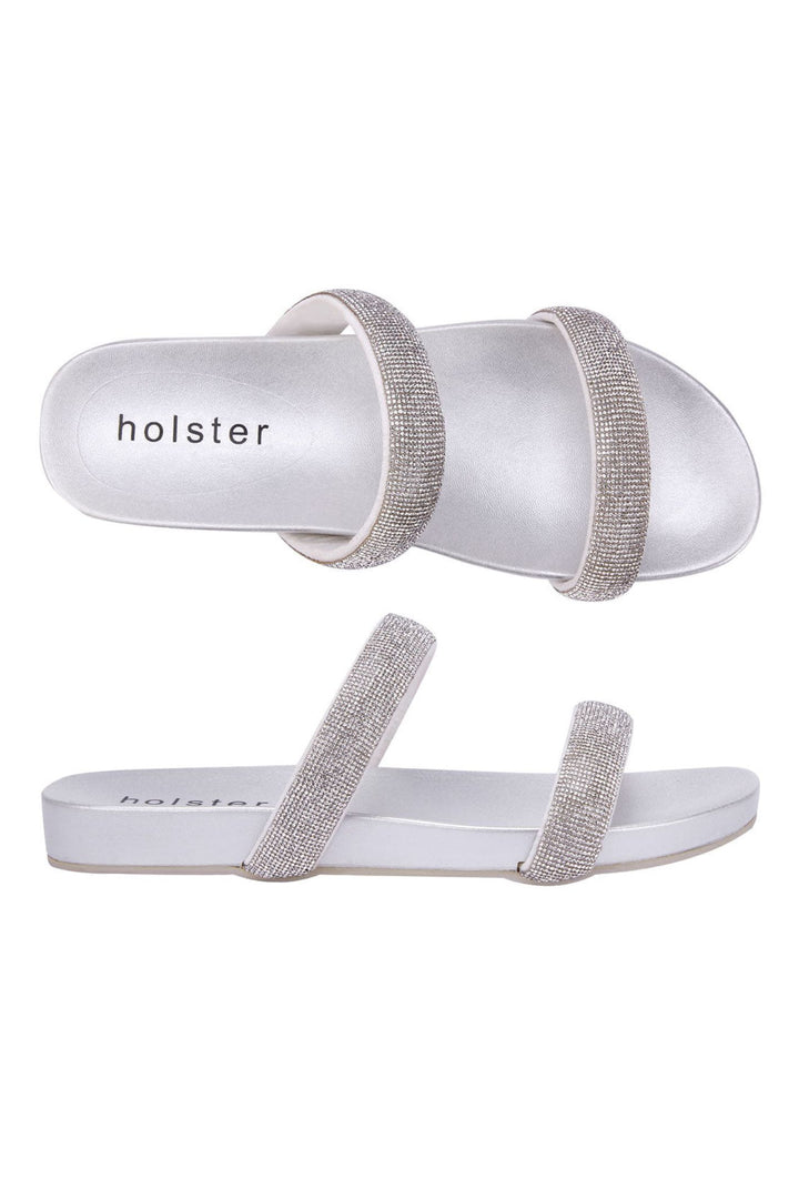 Holster Tara Pearl Silver Diamante Sandals