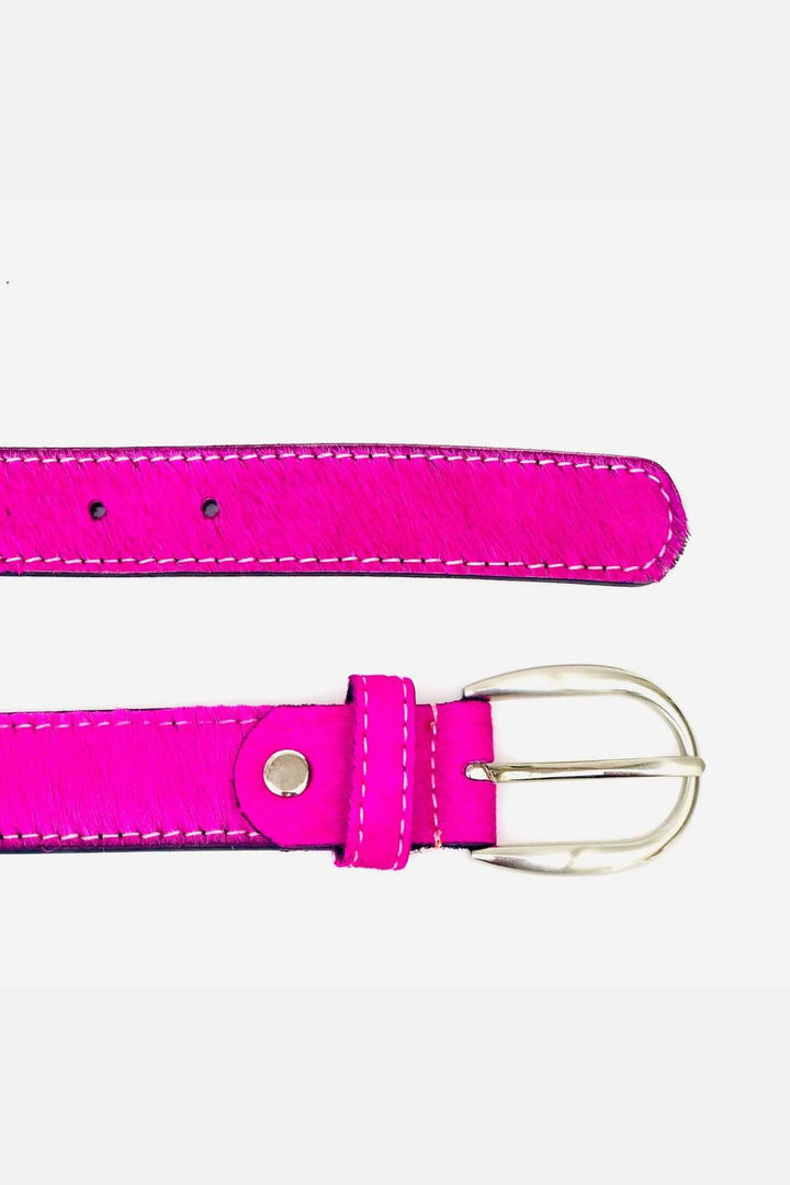 Hydestyle London Hot Pink Pony Hair Leather Belt