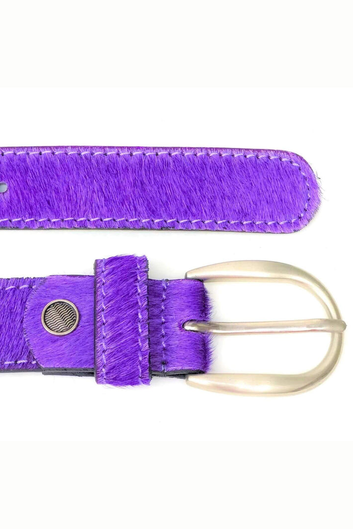 Hydestyle London Purple Pony Hair Leather Belt