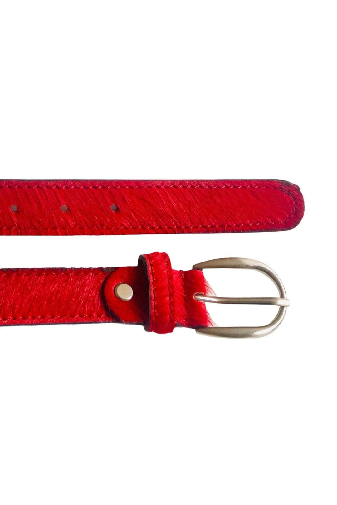 Hydestyle London Red Pony Hair Leather Belt