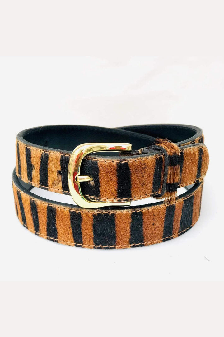 Hydestyle London Tiger Pony Hair Leather Belt