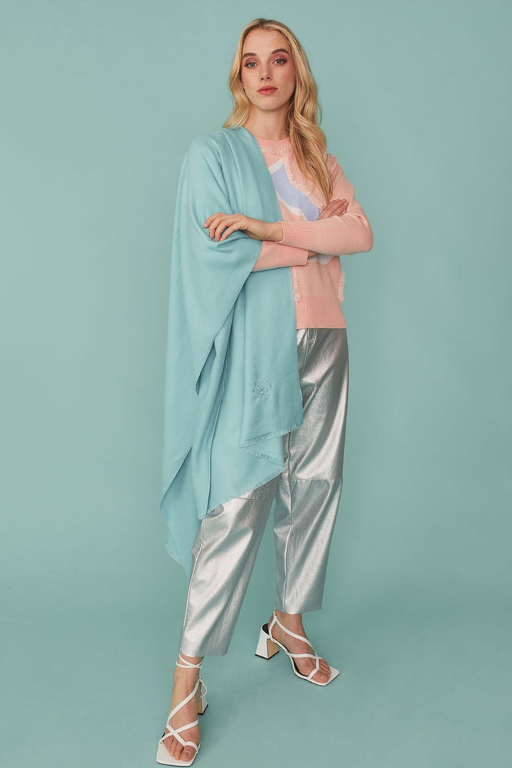 Jayely Baby Blue Cashmere Blend Wrap Scarf