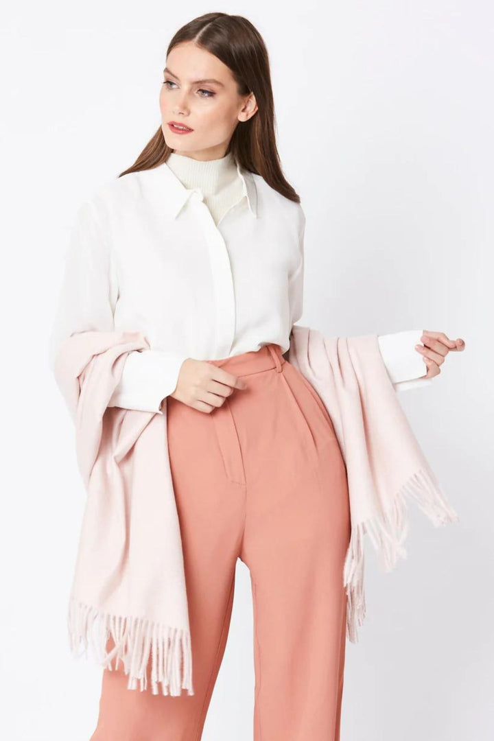 Jayely Pale Pink Cashmere Blend Wrap Scarf