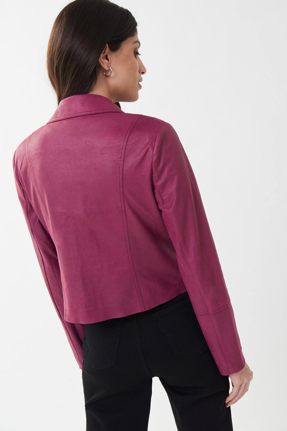 Joseph Ribkoff 223914 3907 Vineyard Red Biker Style Jacket - Experience Boutique