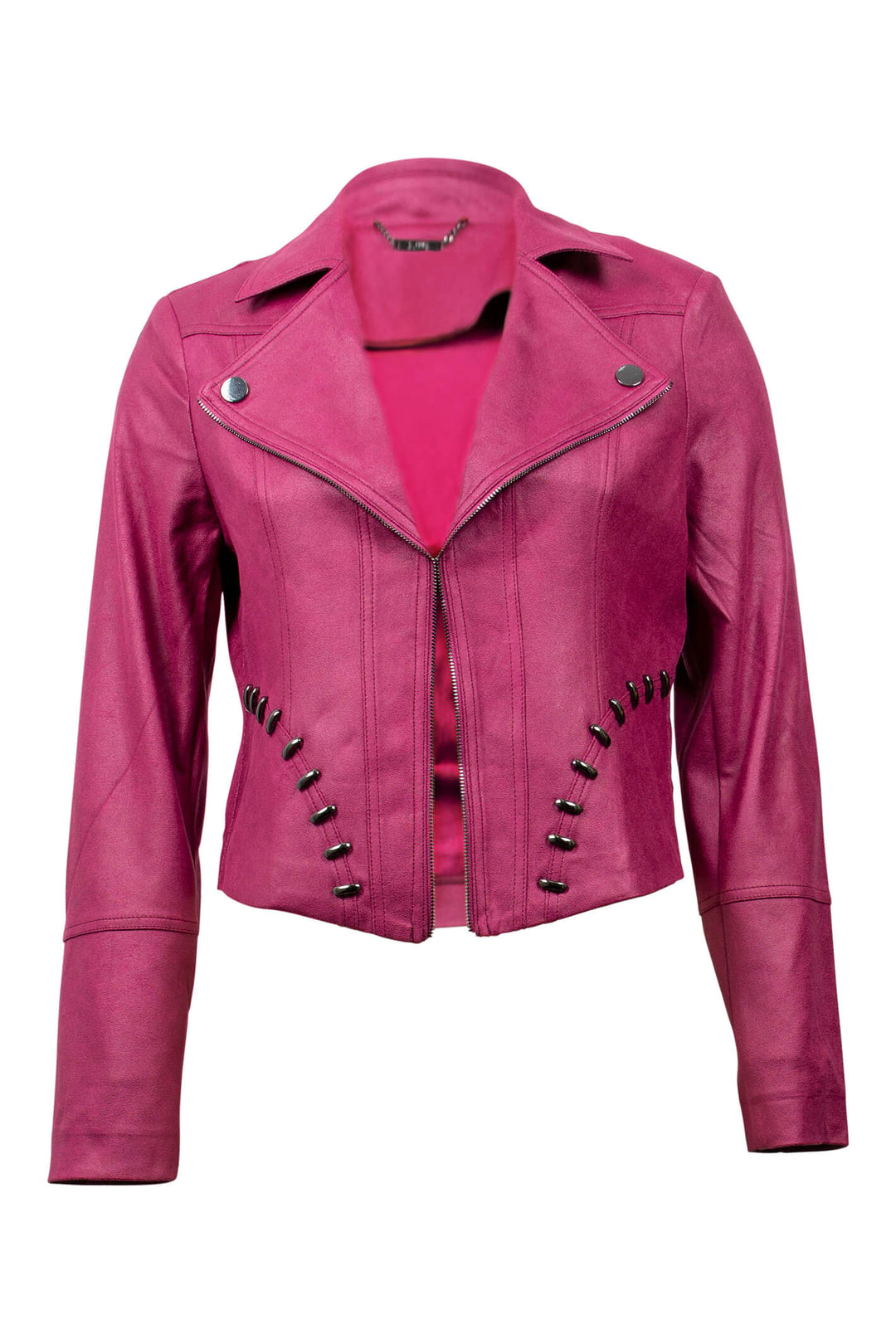 Joseph Ribkoff 223914 3907 Vineyard Red Biker Style Jacket - Experience Boutique