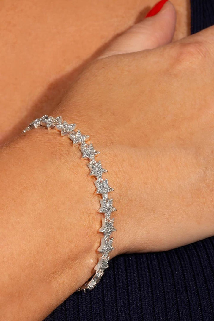 Kate Thornton 'Sparkling Stars' Silver Tennis Bracelet