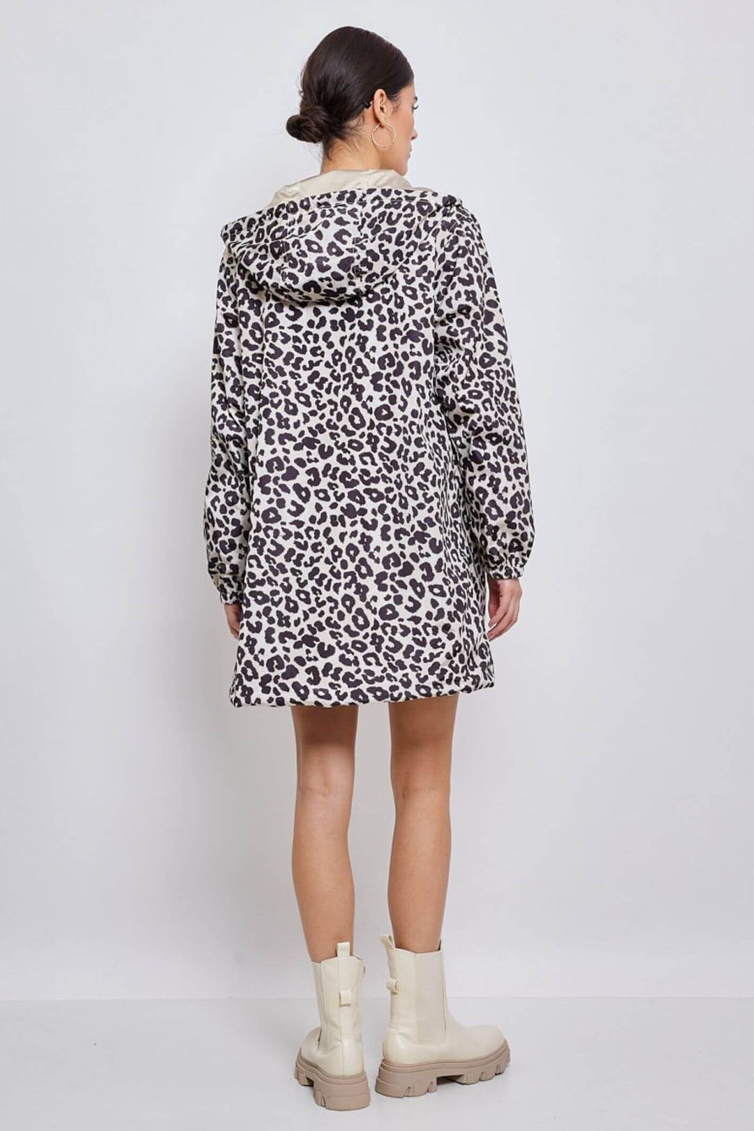 Leopard Print & Gold Reversible Water Resistant Coat