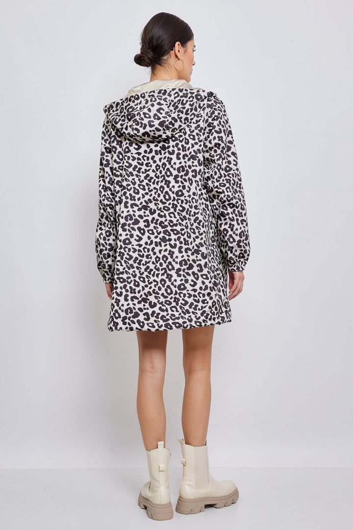 Leopard Print & Gold Reversible Water Resistant Coat