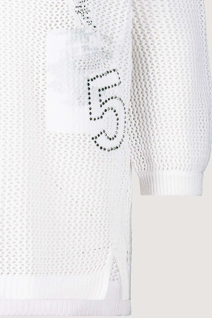 Monari 407258 White Crochet Knit Jumper