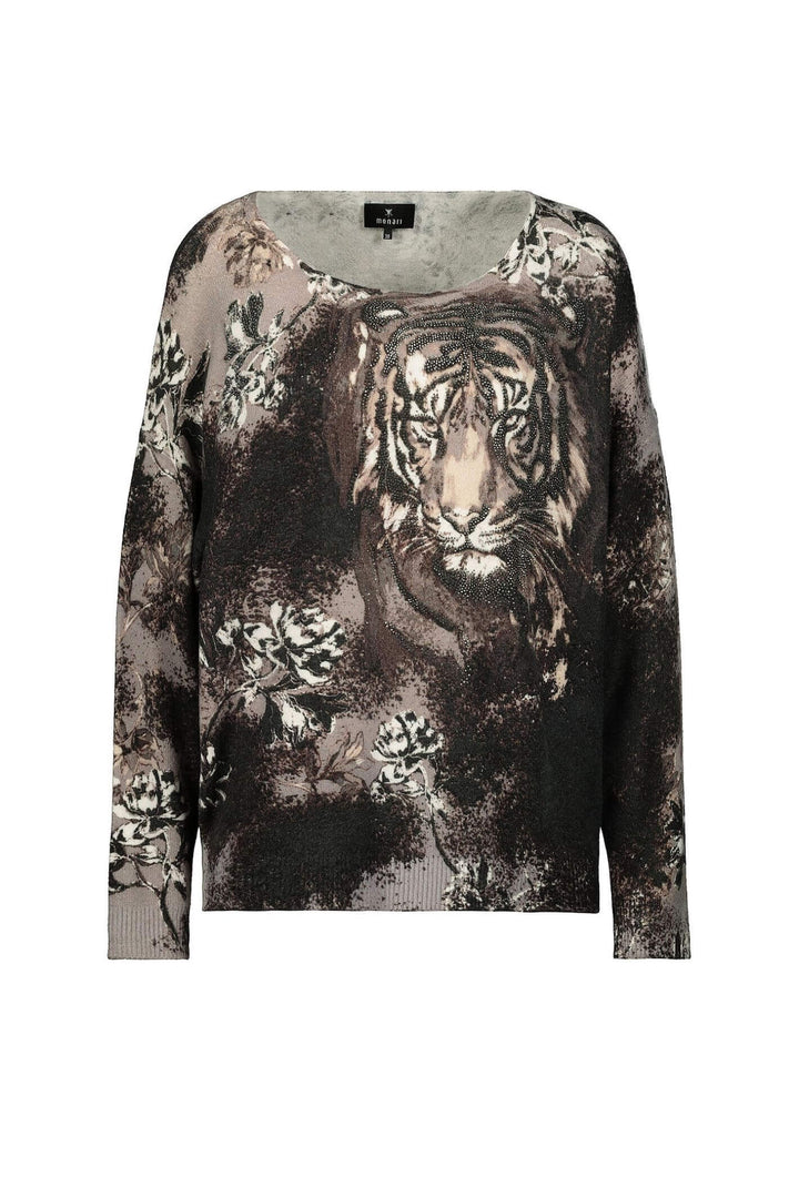 Monari 806362 Brown Tiger Print Jumper