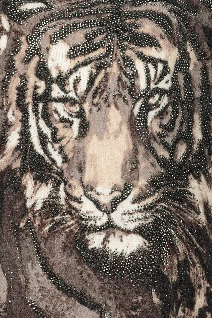 Monari 806362 Brown Tiger Print Jumper