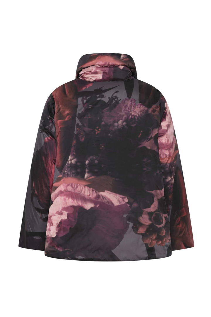Noen 87007 98 Black Abstract Print Oversized Padded Coat