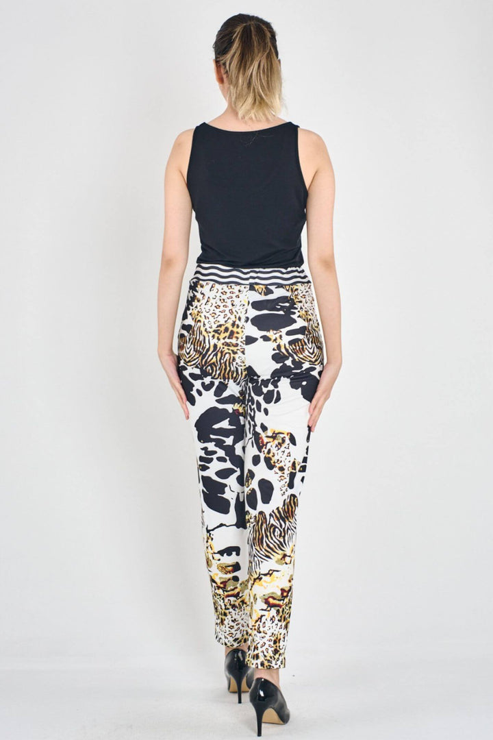Off White 5762 Animal Print Pull-On Trousers