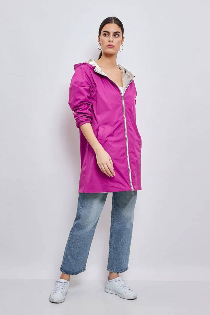 Orchid Purple & Gold Reversible Water Resistant Coat