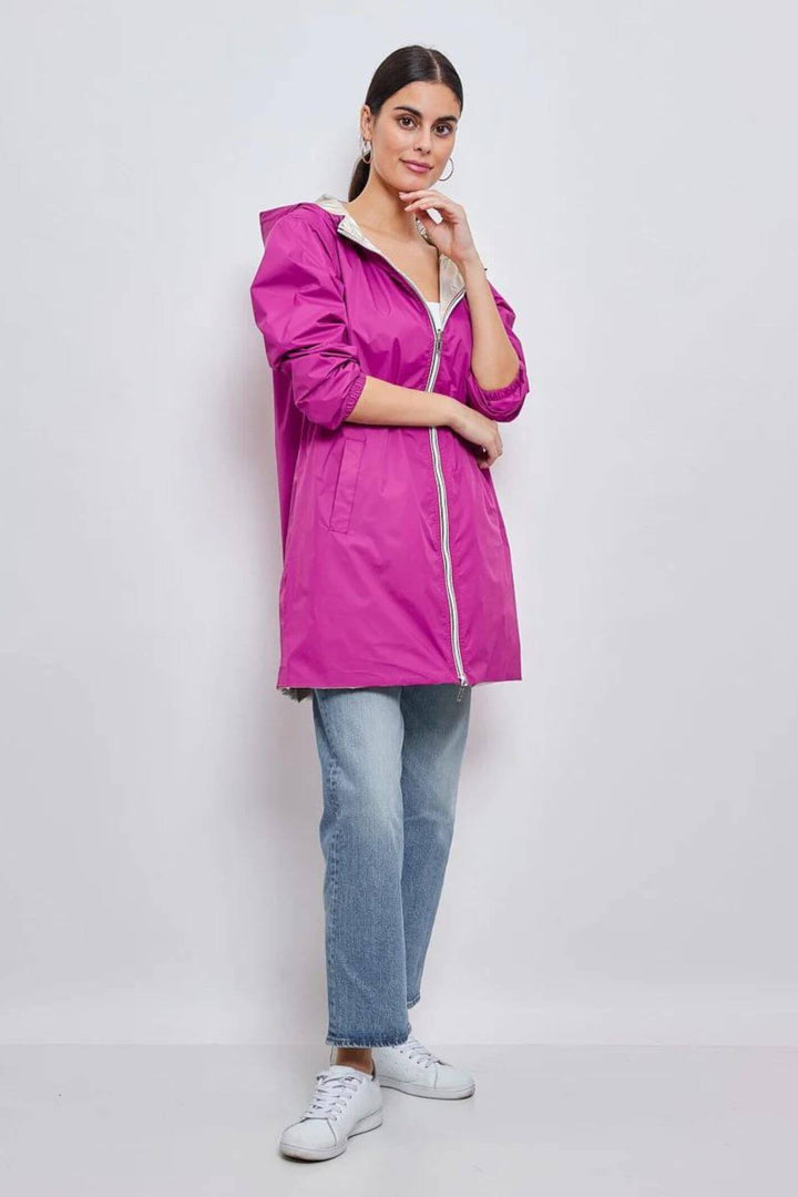 Orchid Purple & Gold Reversible Water Resistant Coat