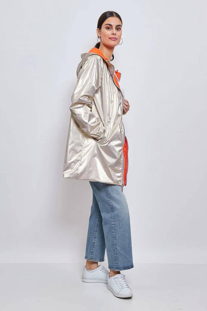 Papaya & Gold Reversible Water Resistant Coat