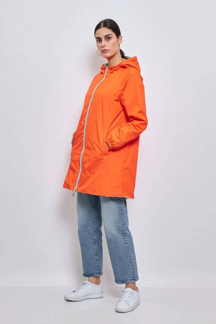 Papaya & Gold Reversible Water Resistant Coat
