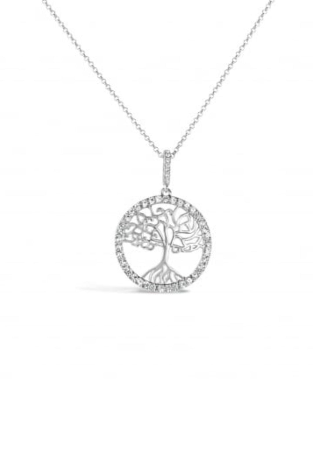 Park Lane Rhodium Plated Tree Of Life Necklace