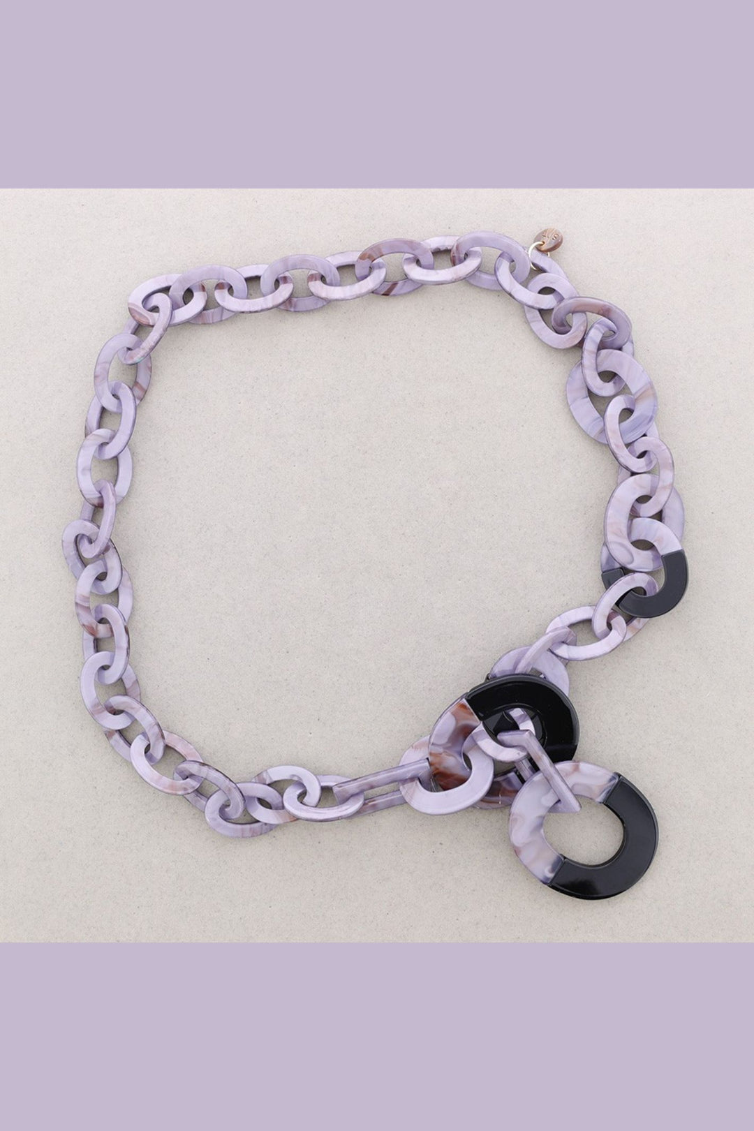 Purple Two Tone Resin Link Necklace