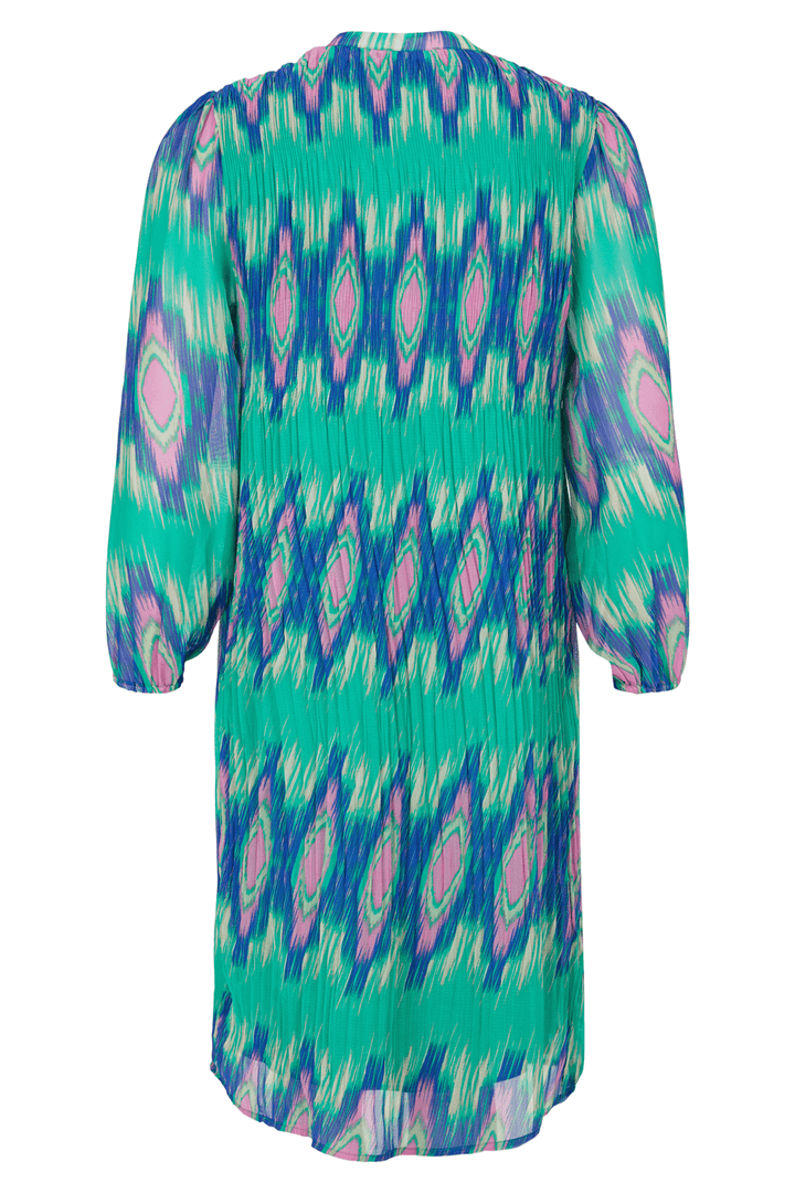 Sunday 6485 Green Ikat Chiffon Overlay Dress