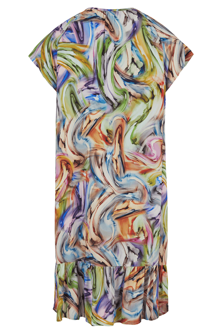 Sunday 6652 Orange Watercolour Print Dress