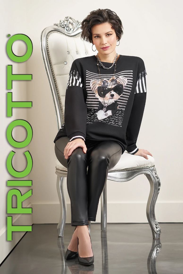 Tricotto 122 Black & White Fancy Pooch Jumper