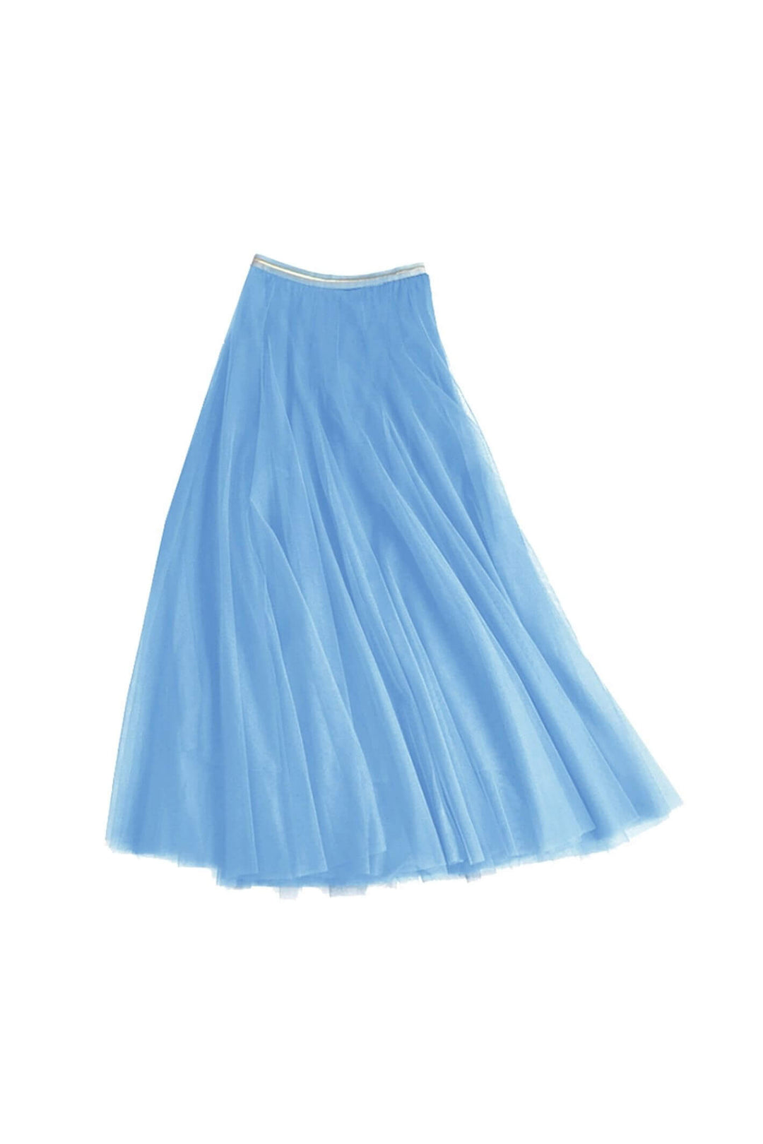 Tulle Layered Skirt In Powder Blue