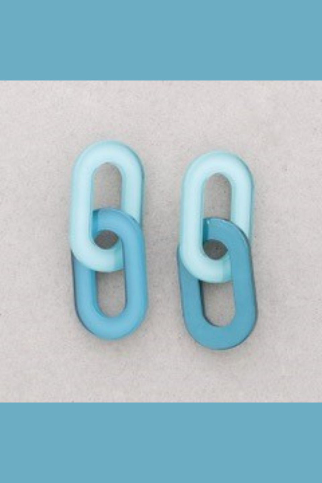 Turquoise Resin Link Earrings