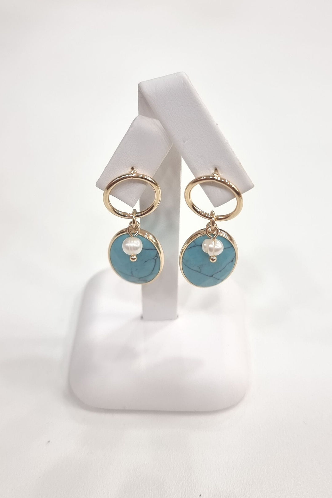 Turquoise Drop Stone Earrings
