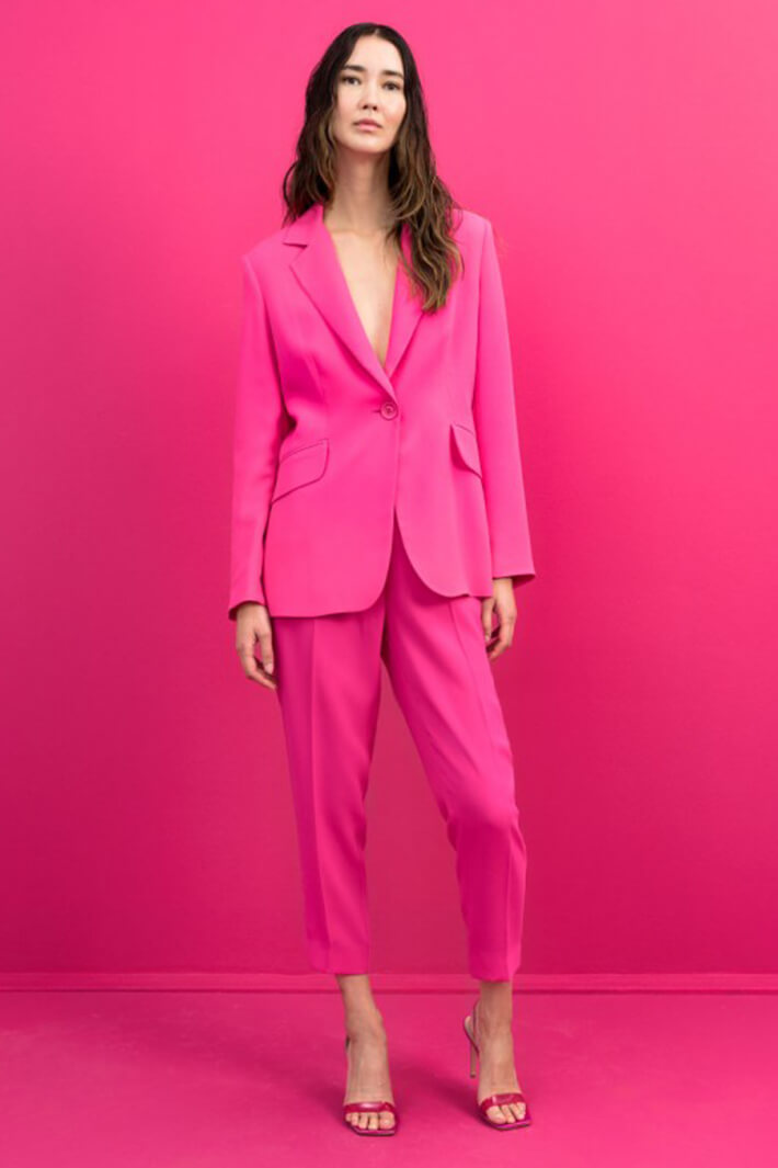 Access Fashion 1019 Fuchsia Pink One Button Jacket - Experience Boutique