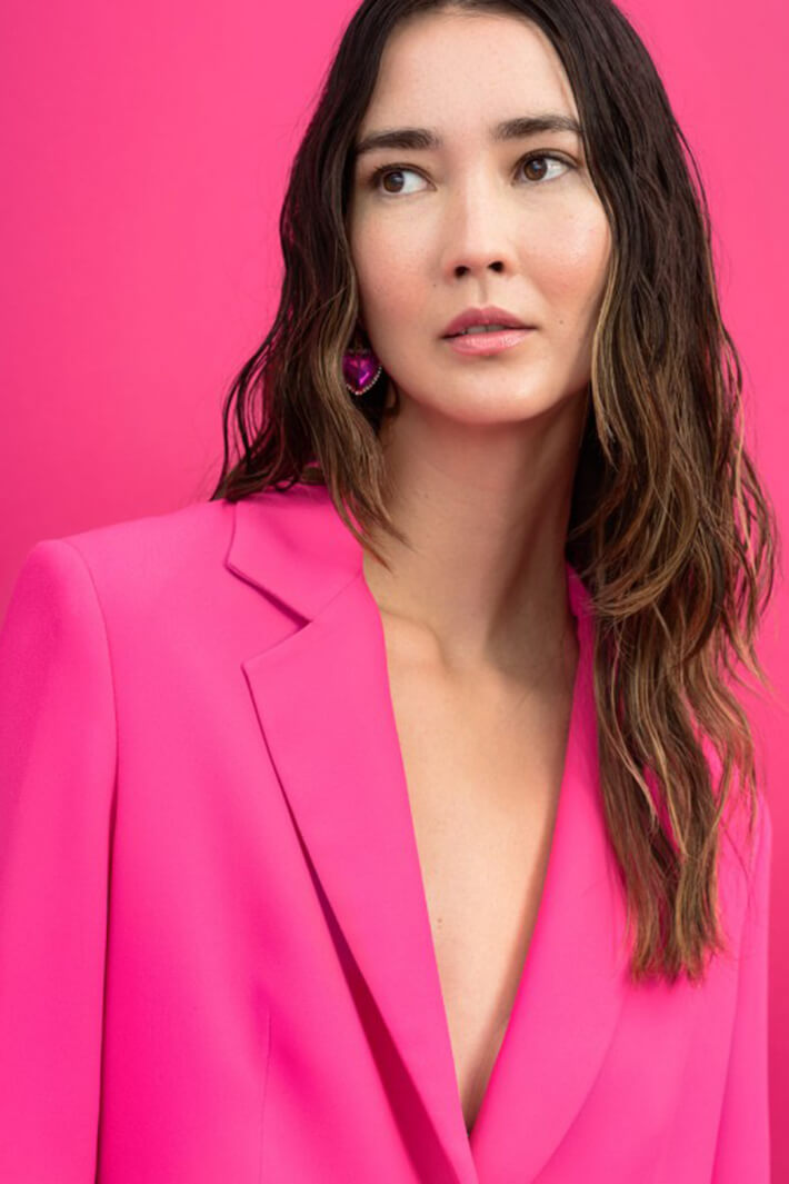 Access Fashion 1019 Fuchsia Pink One Button Jacket - Experience Boutique