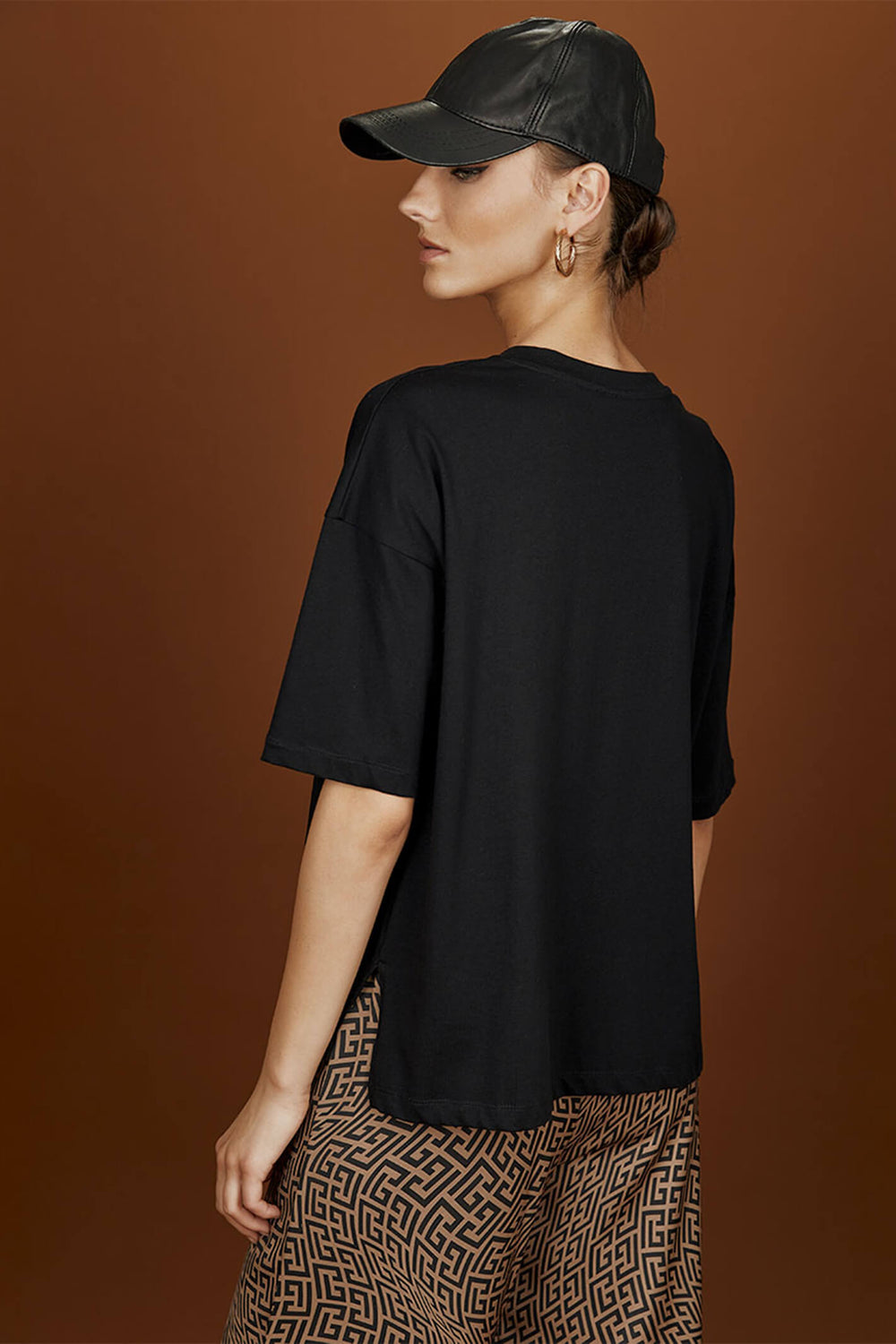 Access Fashion 2161-315 Black Motif T-Shirt - Experience Boutique