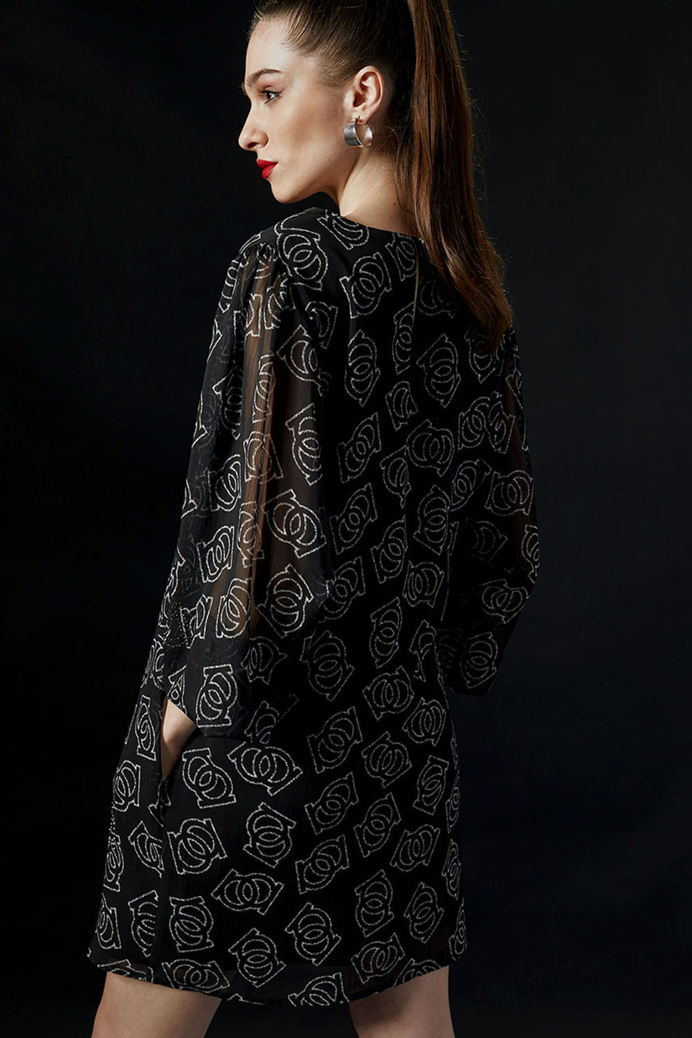 Access Fashion 3054-1028 Black Print Tunic Dress - Experience Boutique