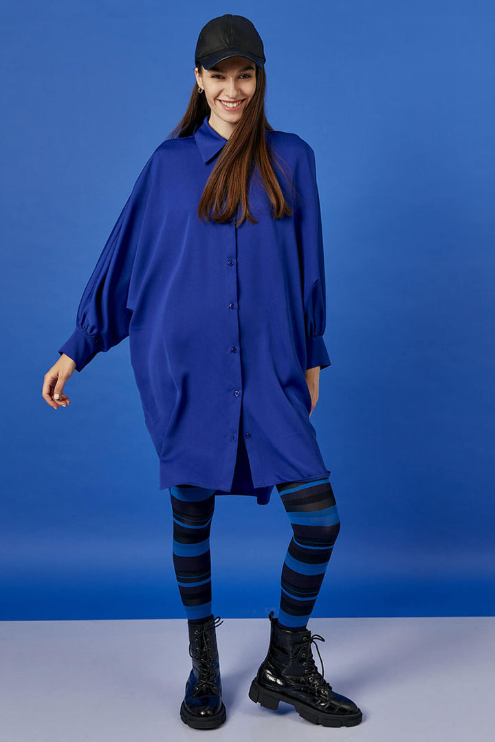 Access Fashion 7012-190 Royal Blue Batwing Shirt Dress - Experience Boutique