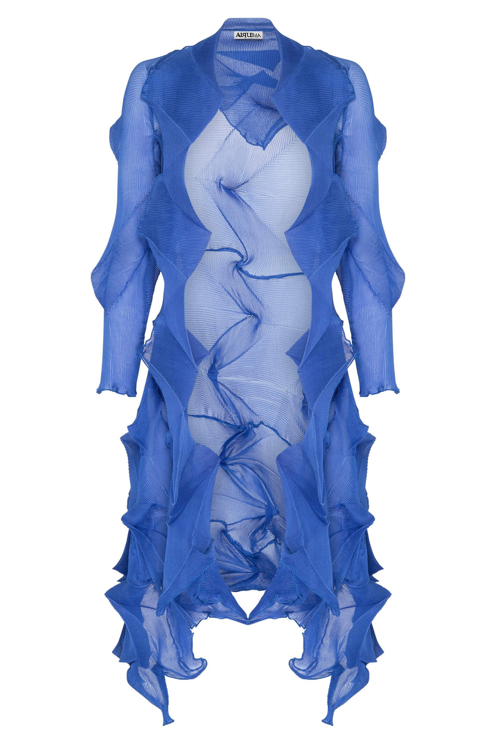 Alquema AJ0603L Sky Cobalt Blue Long Jacqui Coat Jacket - Experience Boutique