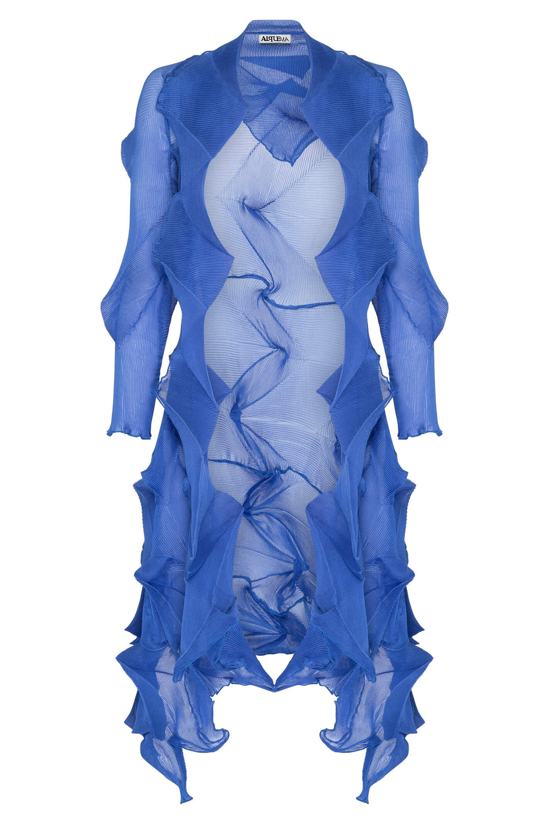 Alquema AJ0603L Sky Cobalt Blue Long Jacqui Coat Jacket - Experience Boutique