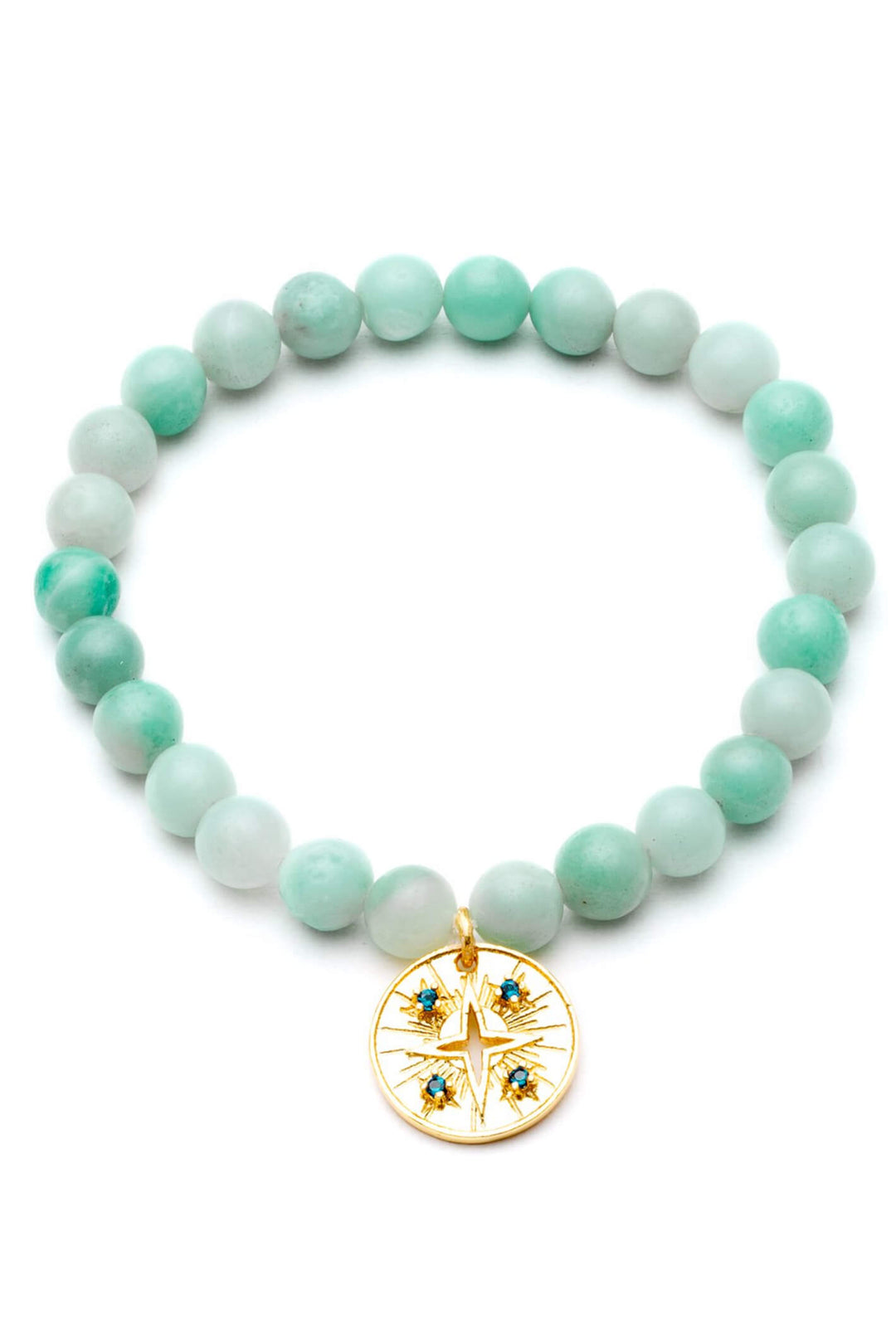 Azuni Cygnus Amazonite Lolite Gemstone Bead Charm Bracelet - Experience Boutique