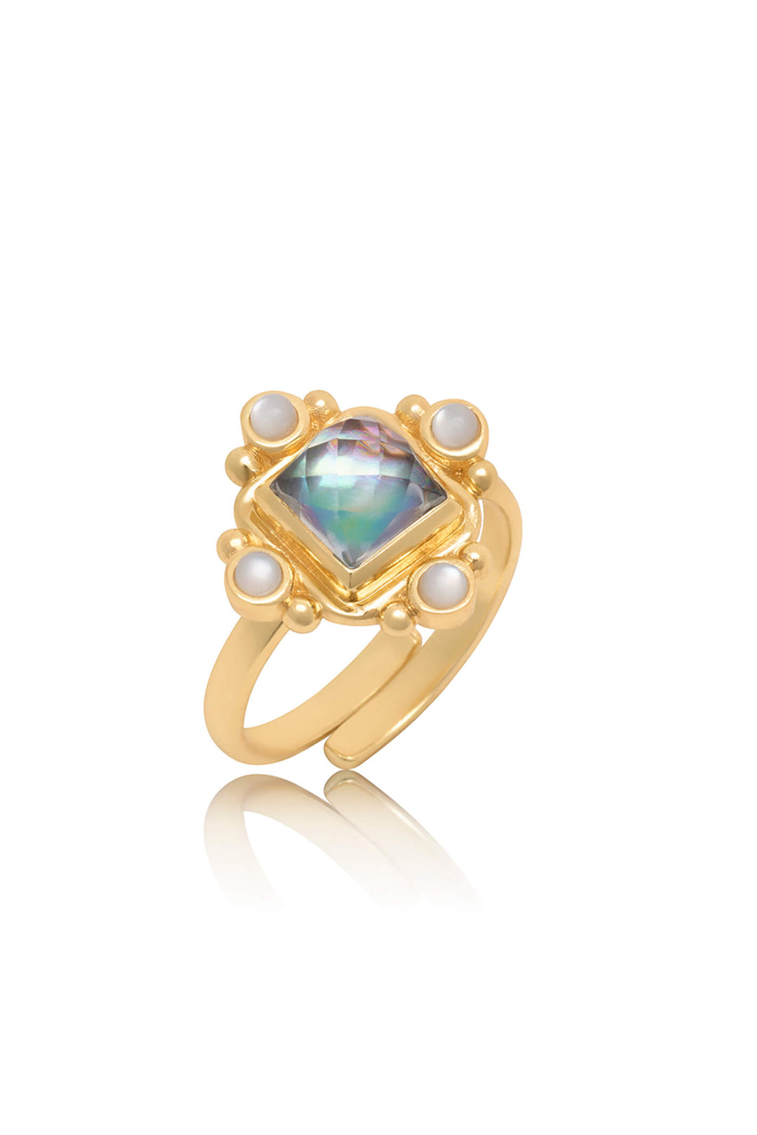 Azuni Helena Five Stone Abalone Cocktail Ring - Experience Boutique