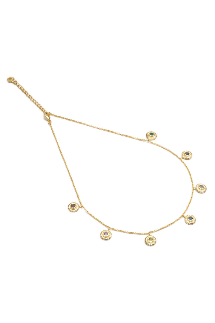 Azuni Luna Multi-Disc Dusk Mix Gemstone Necklace - Experience Boutique