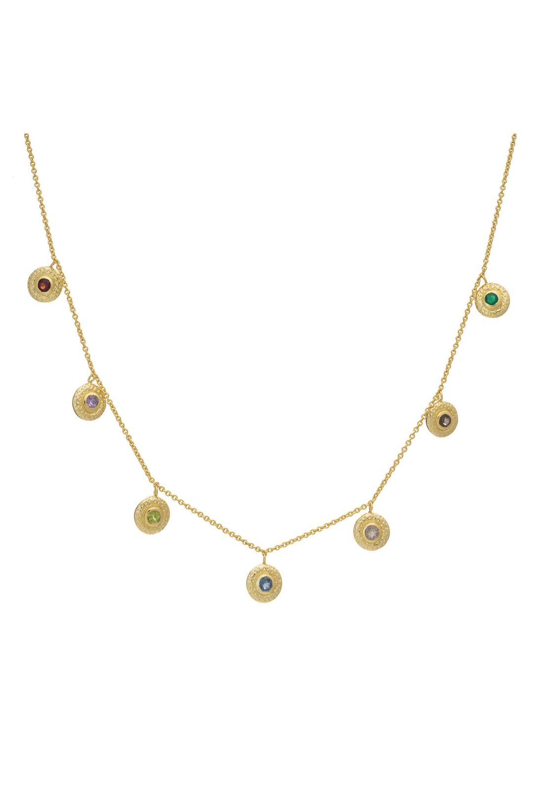 Azuni Luna Multi-Disc Dusk Mix Gemstone Necklace - Experience Boutique