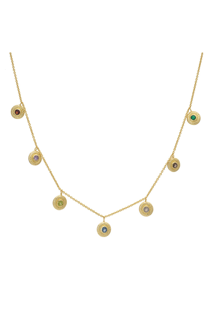 Azuni Luna Multi-Disc Dusk Mix Gemstone Necklace - Experience Boutique