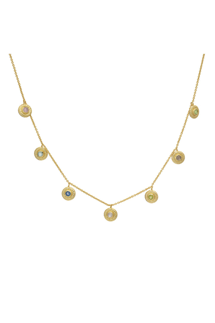 Azuni Luna Multi-Disc Light Mix Gemstone Necklace - Experience Boutique