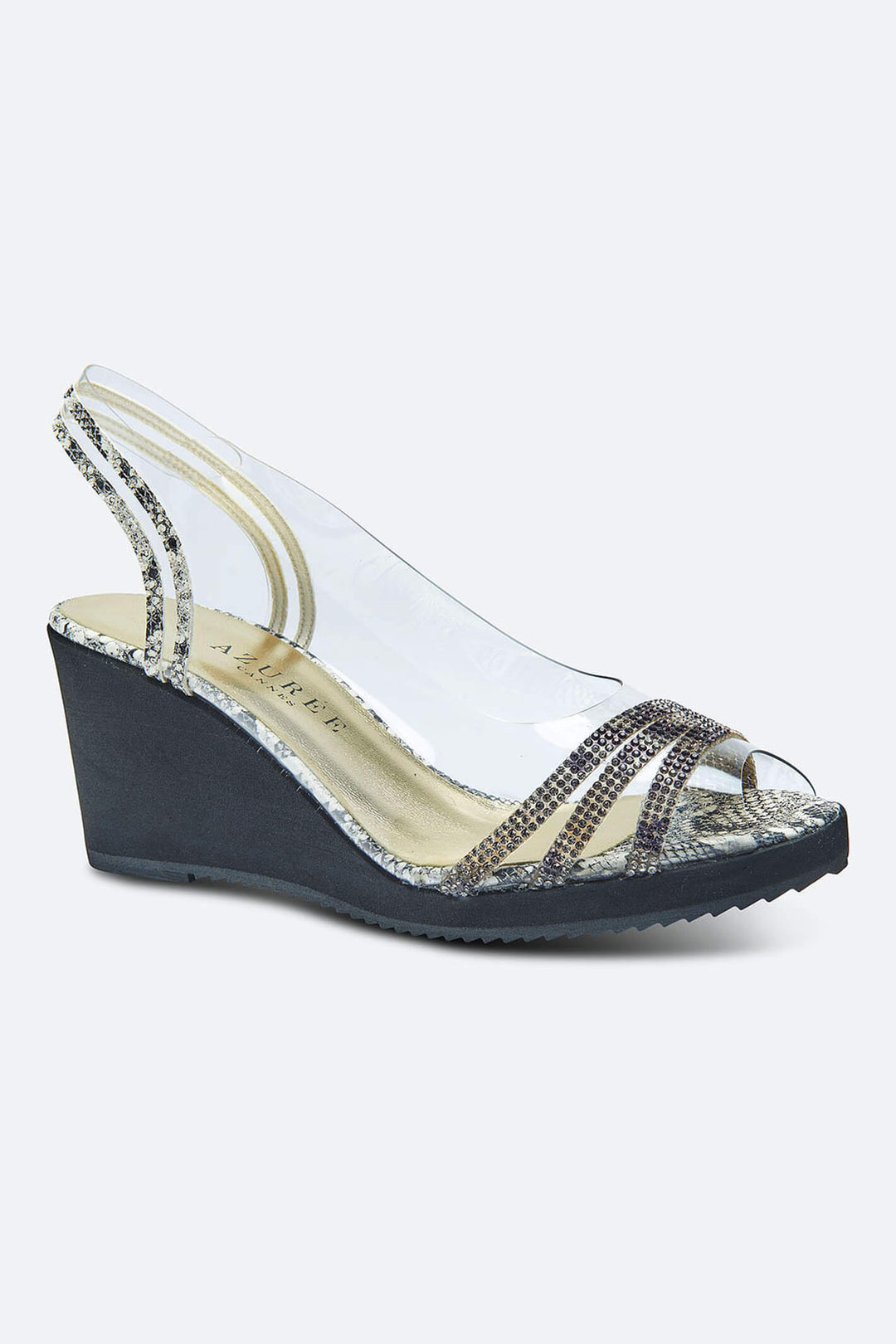 Azuree Madir 8A Grey Snake Print Shoes - Experience Boutique