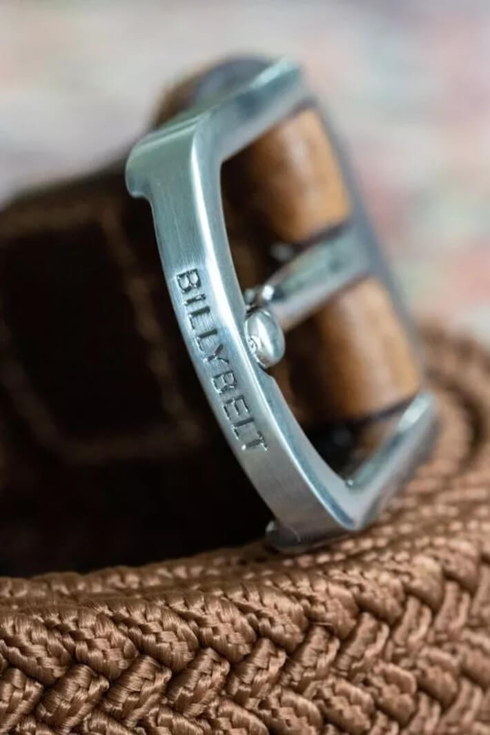 Billy Belt Camel Brown Elasticated Woven & Leather Belt - Experience Boutique