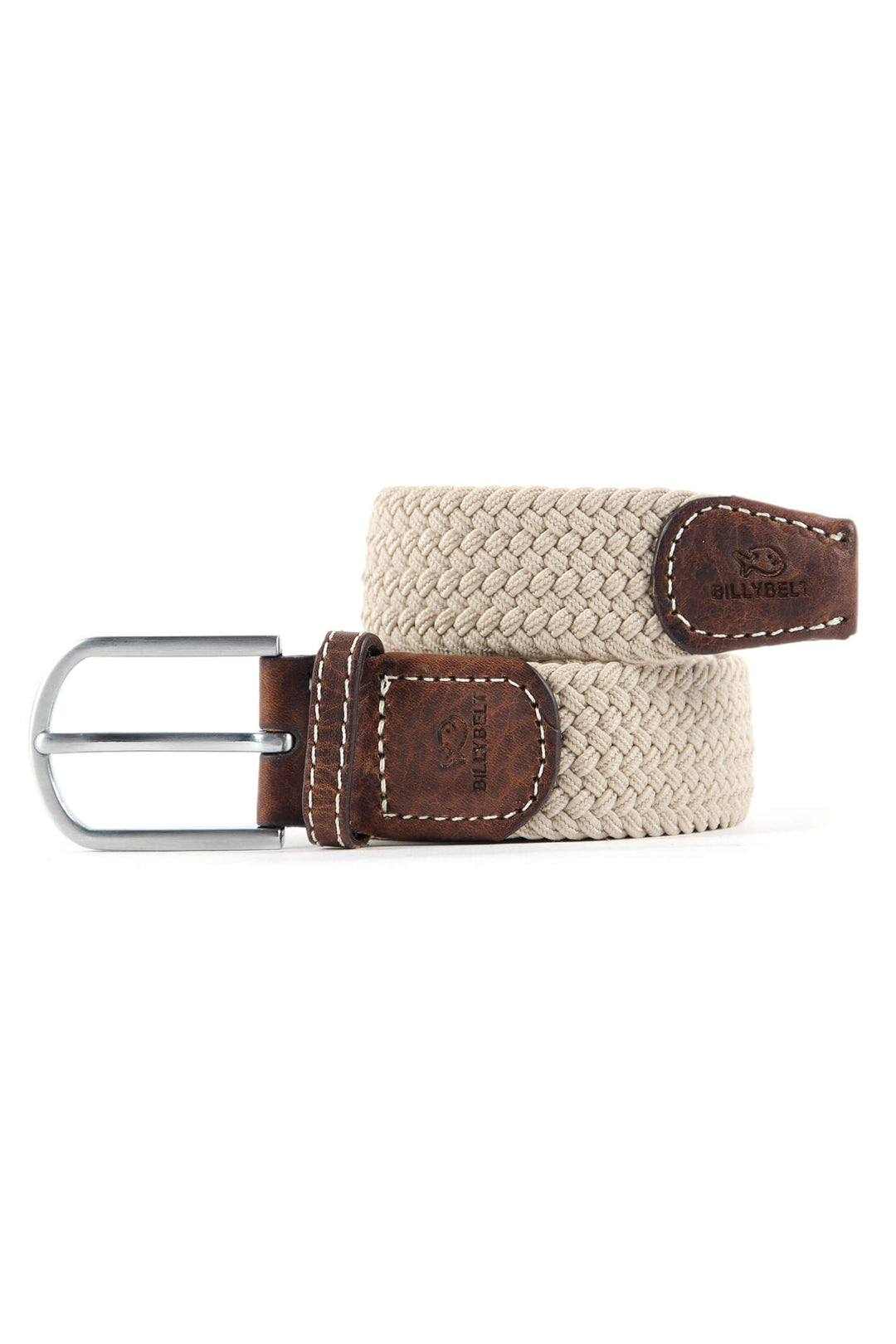 Billy Belt Sable Beige Elasticated Woven & Leather Belt - Experience Boutique